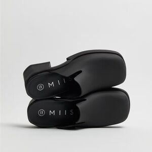 New E8 By Miista Blissa Black Mule Heels